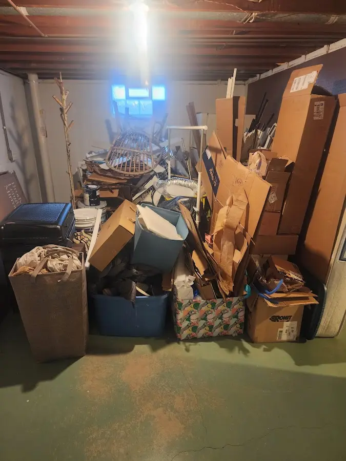 Roll-off dumpster container at job site for 2 Yard Dumpster Rental in Checotah